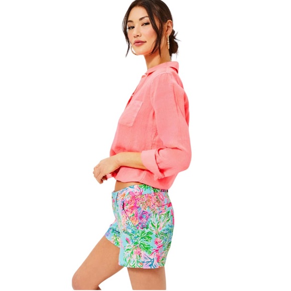 Lilly Pulitzer - 5" Callahan Knit Short - Sz 16 - Celestial Blue Cay To My Heart - Picture 3 of 4